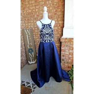 Royal Blue Formal Evening Gown Padgent Prom Dress Size 13